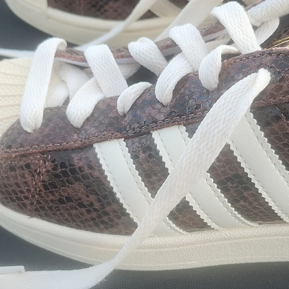 Adidas Superstar II Athletic Shoe Size 6 EUC Brown/Cream/Alumina Brown Snakeskin - Picture 5 of 16
